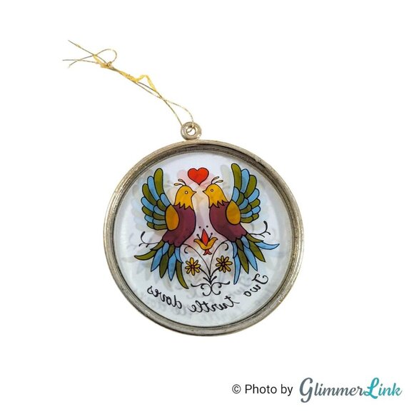 Vintage Trim A Tree SNP Two Turtle Doves Painted Art IOB Ornament - Picture 4 of 6